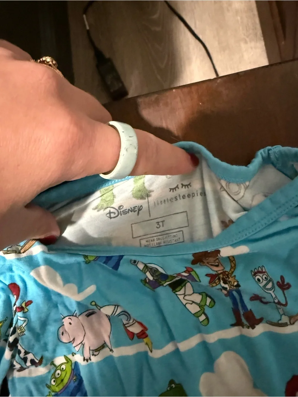 Disney Light Blue Kids Pajama Set with Toy Story Characters
